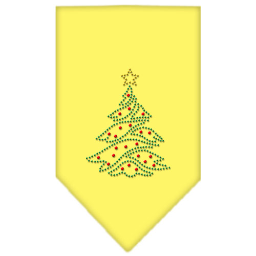 Christmas Tree Rhinestone Bandana Yellow Large